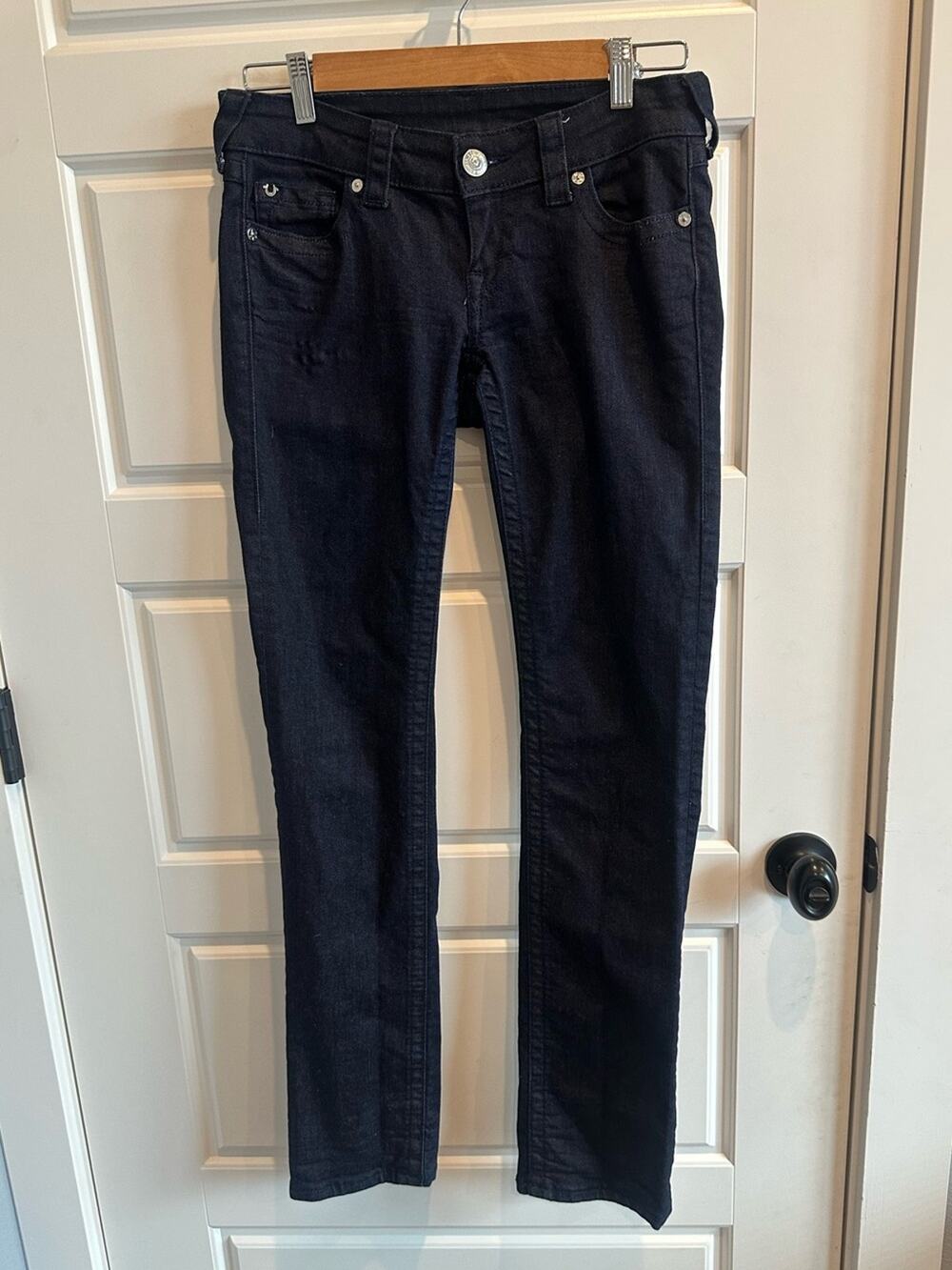 True Religion 26 Low Rise Skinny Jeans Women's Y2K 2000s Designer Denim